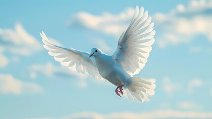 Wall Mural - Peace symbol, flying white dove