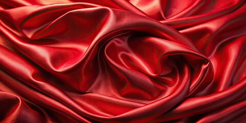 Sticker - Red metallic silk satin fabric texture background , red, metallic, silk, satin, fabric, texture, background, luxurious, shiny