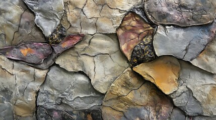 Wall Mural - Abstract Stone Texture with Cracks and Layers