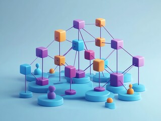 Aufkleber - Abstract 3D Network Structure.