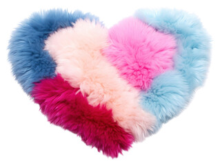 Wall Mural - PNG Heart shape pom pom rug white background softness textile.