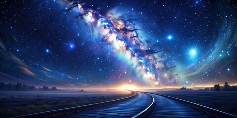 Wall Mural - star track galaxy night view background, stars, space, galaxy, universe, astronomy, night sky
