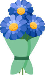 Wall Mural - Daisy blossom bouquet icon. Flat style.