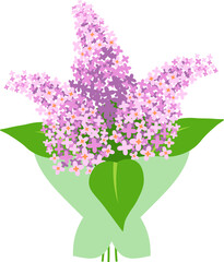 Wall Mural - Lilac bouquet icon. Flat style.