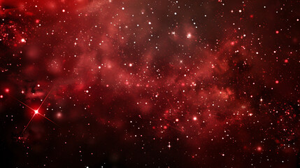 Leinwandbilder - Red galaxy with glowing stars and nebulae, a cosmic background showing the universe's vastness