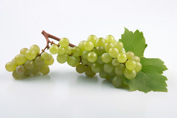 Wall Mural - Green Grape Branch, product photography, white background