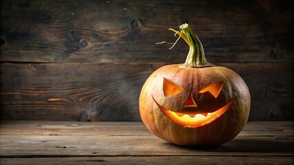 Canvas Print - Spooky Halloween turnip lantern with a scary face carved on it, halloween, turnip, lantern, spooky, jack-o-lantern, carving, tradition