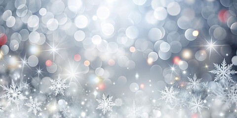 Wall Mural - Silver background Abstract Bokeh Christmas, Silver, background, abstract, bokeh, Christmas, holiday, festive, sparkle