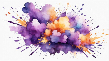 Wall Mural - purple theme vibrant abstract explosions in watercolor painting background art design .jpg