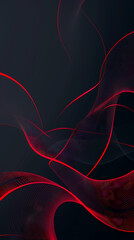 Abstract background with red curves and black