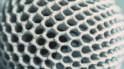 Canvas Print - A close up of a white object with holes in it, AI