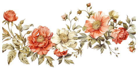 PNG Elegant floral vintage botanical illustration