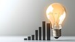 © JP STUDIO LAB - Light bulb shining over a graph, idea and business growth, flat design illustration