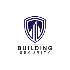 Wall Mural - Building security logo design template.