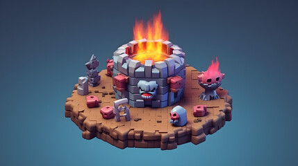 Poster - Enemy Game 3d pixel Cartoon