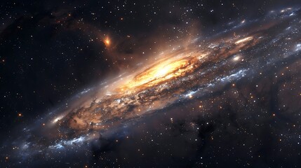 Wall Mural - Stars of a planet and galaxy in a free space