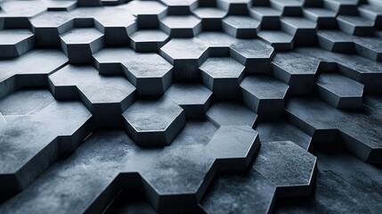 Innovative 3D textured wall with interlocking geometric shapes, offering a unique and futuristic background for professional presentations