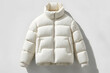 © Oksana - Stylish white warm down jacket mock up isolated on white background. Winter fashion