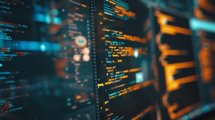 Close-up of code snippets and development tools on a computer screen, highlighting the technical aspects of programming