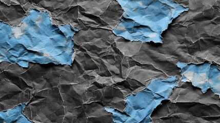 old blue wall poster texture,Old ripped torn blue posters grunge texture background creased crumpled paper backdrop placard surface, Urban street posters	
