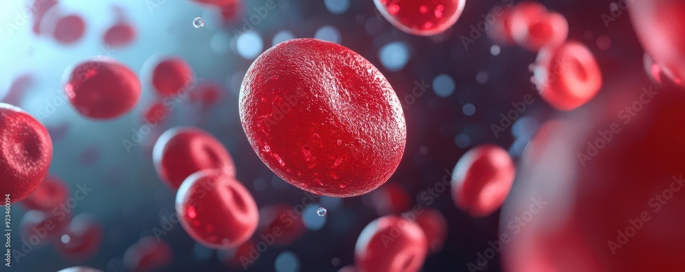 Photorealistic visualization of red cells in a rotating motion ...