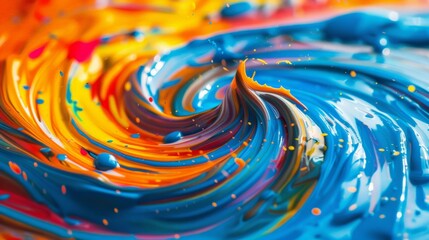 Aufkleber - This image presents a vibrant, colorful abstract swirl with a liquid texture, creating a dynamic and energetic visual experience with bold transitions and a modern touch.