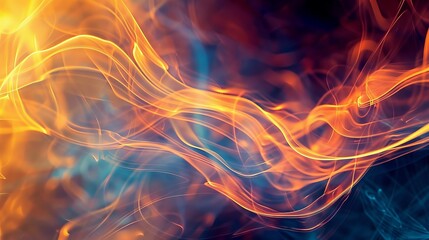Leinwandbilder - A vibrant and abstract image depicting colored smoke waves in motion, creating a dynamic and energetic visual that is both captivating and visually stunning.