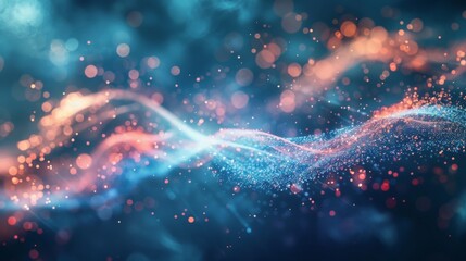 Aufkleber - A visually stimulating abstract image featuring dynamic trails of light in vibrant colors, conveying a sense of motion and energy, set against a dark background.