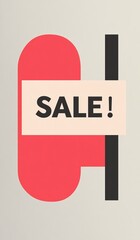 Minimalistic sale poster with geometric shapes and bold typography