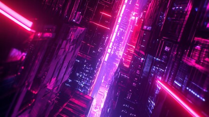 Wall Mural - Neon Cityscape