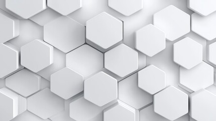  Minimalist hexagon pattern with soft white and light grey tones, clean and seamless design, perfect for modern backgrounds