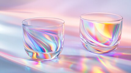 Two Holographic Glasses on a Shimmering Surface