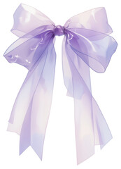 Wall Mural - PNG Elegant purple ribbon bow illustration