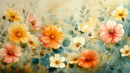 Wall Mural - Flowers in the garden.