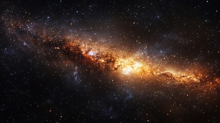 Panorama of the Universe filled with stars, nebulae and galaxies