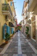 Wall Mural - greece old capital nafplion streets shops churches castle and colorful houses quiet hours tourist destination