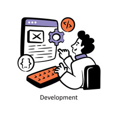 Development filled outline Style Design Vector Stock illustration. 