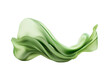 © Rattanathip - Elegant green abstract wave made of smooth silk flowing gracefully on a transparent background. perfect for modern graphic design projects.
