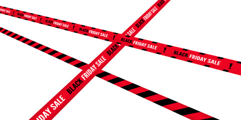 Black Friday ribbon on transparent background. Crossed ribbons. Vector for black friday promotion.