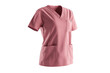© Rattanathip - Pink medical scrub top with pockets for healthcare professionals, isolated on transparent background.