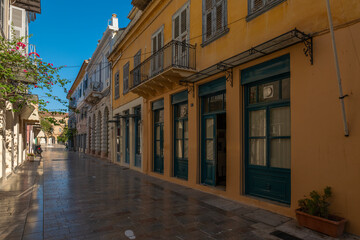 Wall Mural - greece old capital nafplion streets shops churches castle and colorful houses quiet hours tourist destination