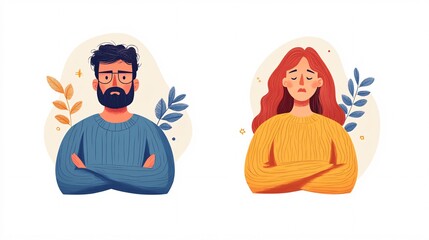 Sad and Upset Couple Illustration