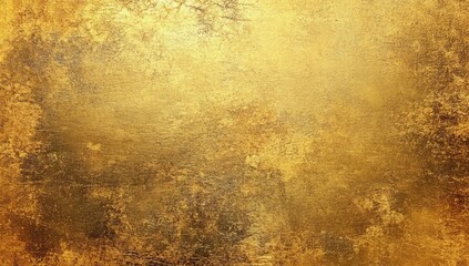 Sticker - Decorative bright yellow wall paper with gold texture or metallic gold foil