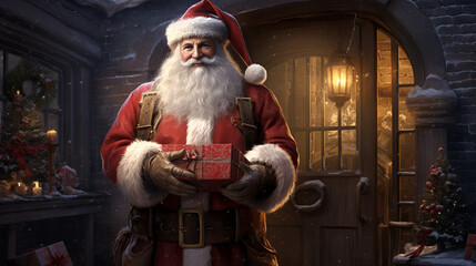 Wall Mural - santa claus with gifts