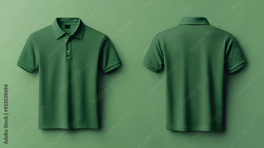 Green Polo Shirt Front and Back View Stock Photo | Adobe Stock