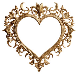 Canvas Print - PNG Ornate heart-shaped golden frame