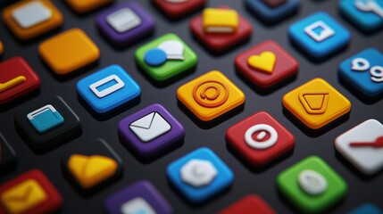 Colorful App Icons on Dark Background