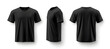 © Prasanth - Printed mockup template for a blank black t-shirt front and back.