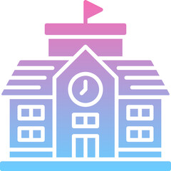 Poster - School building icon