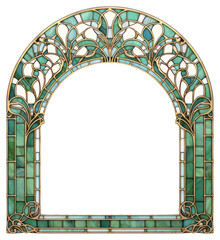 Wall Mural - PNG  Elegant stained glass arch frame